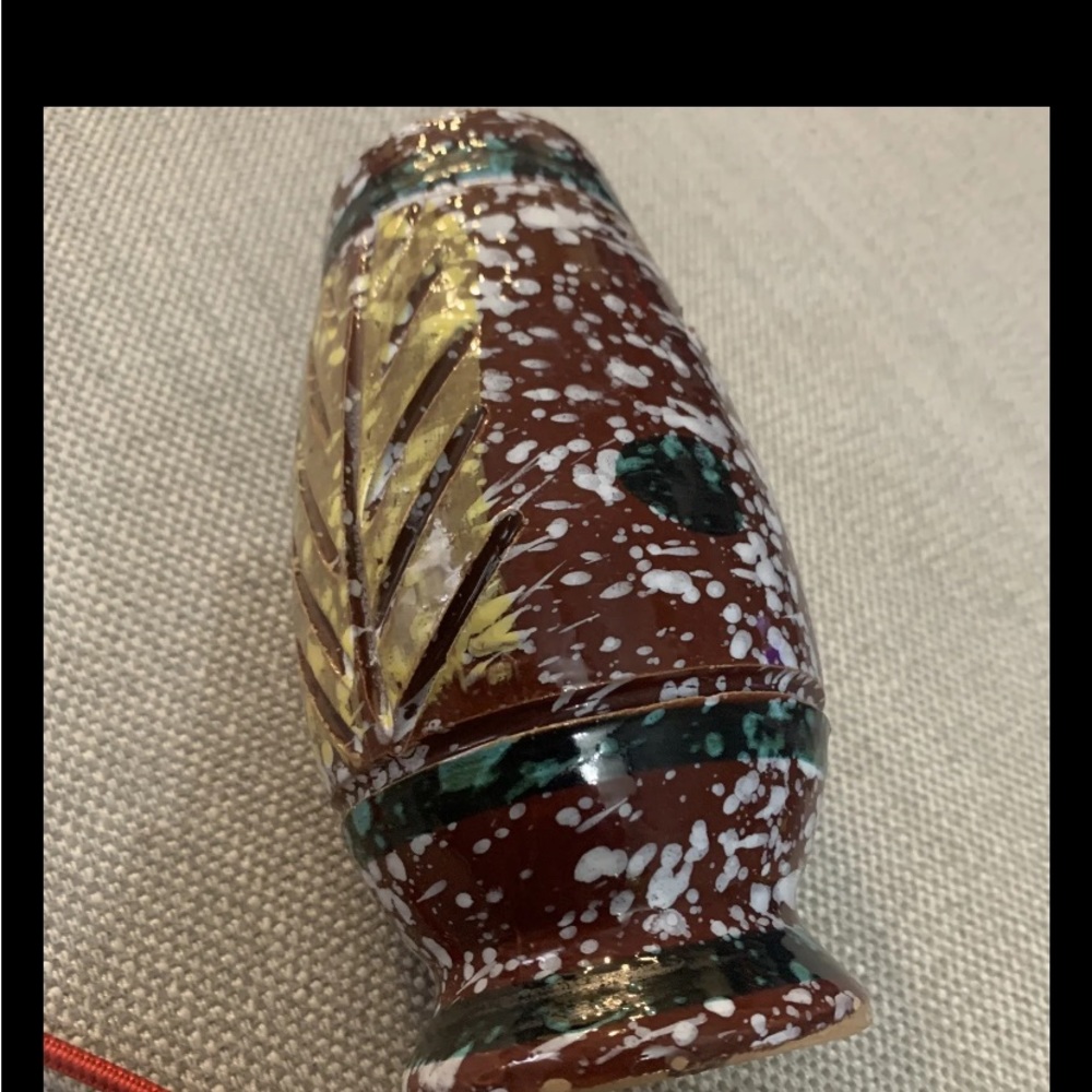 Mid Century  Lava Vase Open Mouth 1950's Italy Glazed